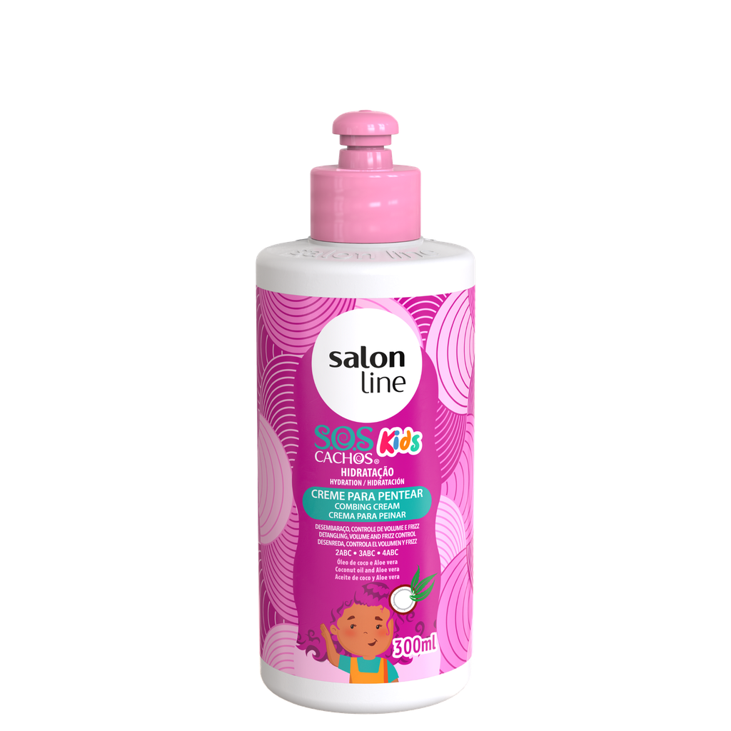 Leave-In Cream for Children - SOS Curls Kids - Detangles and Moisturizes Children's Curls - Salon Line 300ml