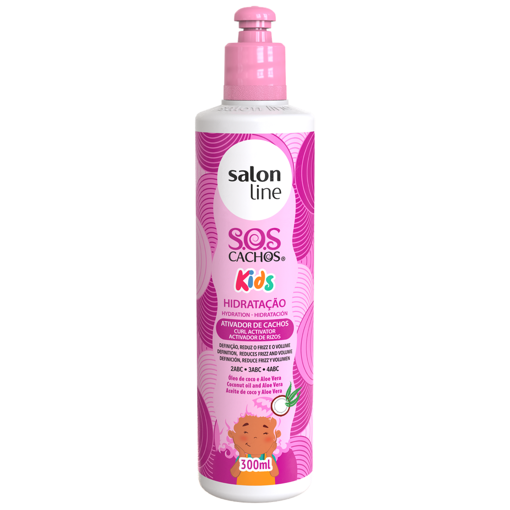 Creme para Pentear com Ativador de Cachos para Crianças - SOS Cachos Kids - Desembaraça e Define os Cachos - Salon Line 300ml