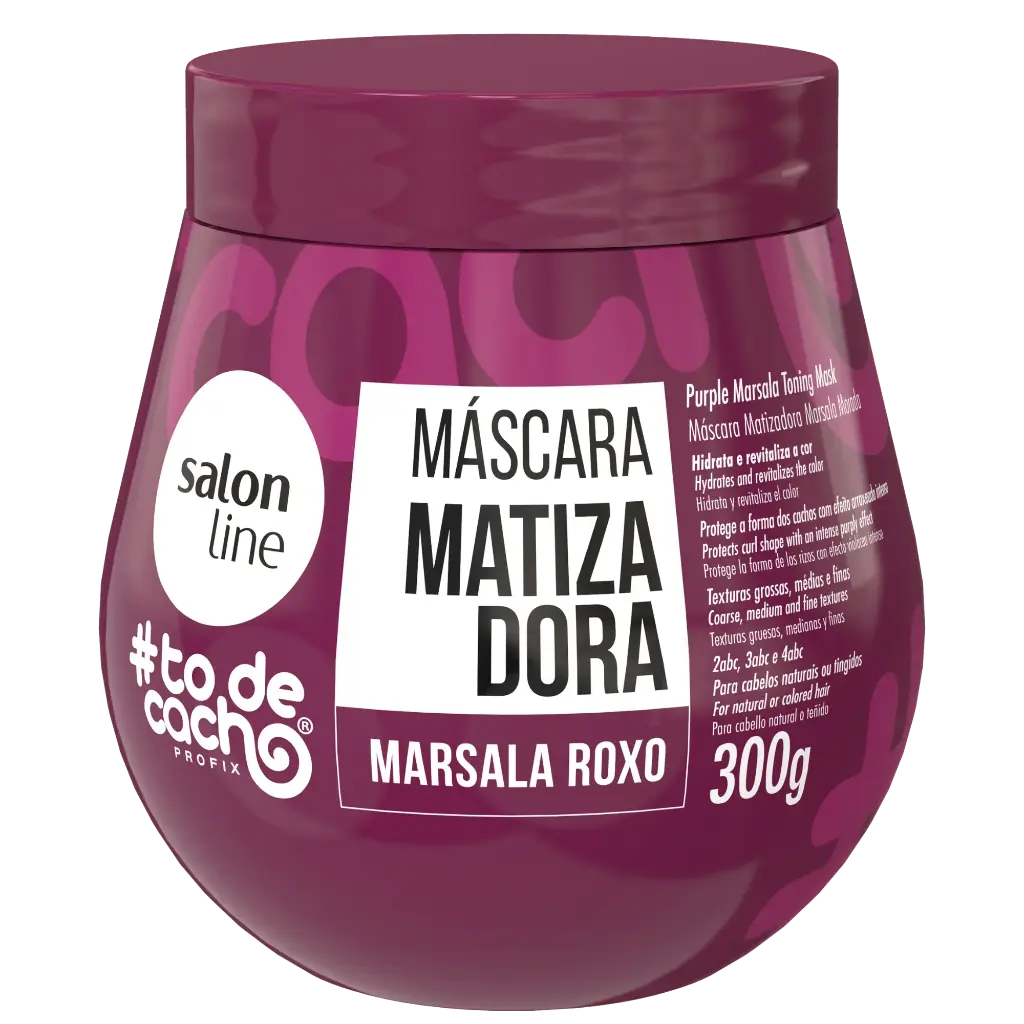 Masque Tonifiant Marsala Violet - #To de Cacho - Neutralise les Tons Indésirables et Rehausse la Couleur Marsala - Salon Line 300g