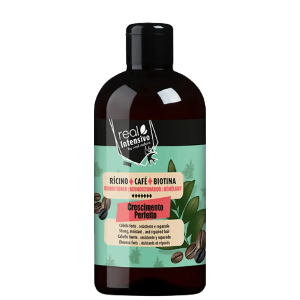 Condicionador "Crescimento Perfeito - Rícino, Café, Biotina" Real Natura 300ml