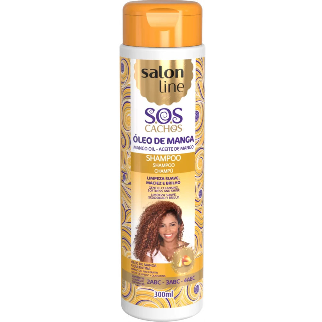 Shampoo - SOS Curls - Mango Oil - Gently Cleanses and Hydrates Curls - Salon Line 300ml