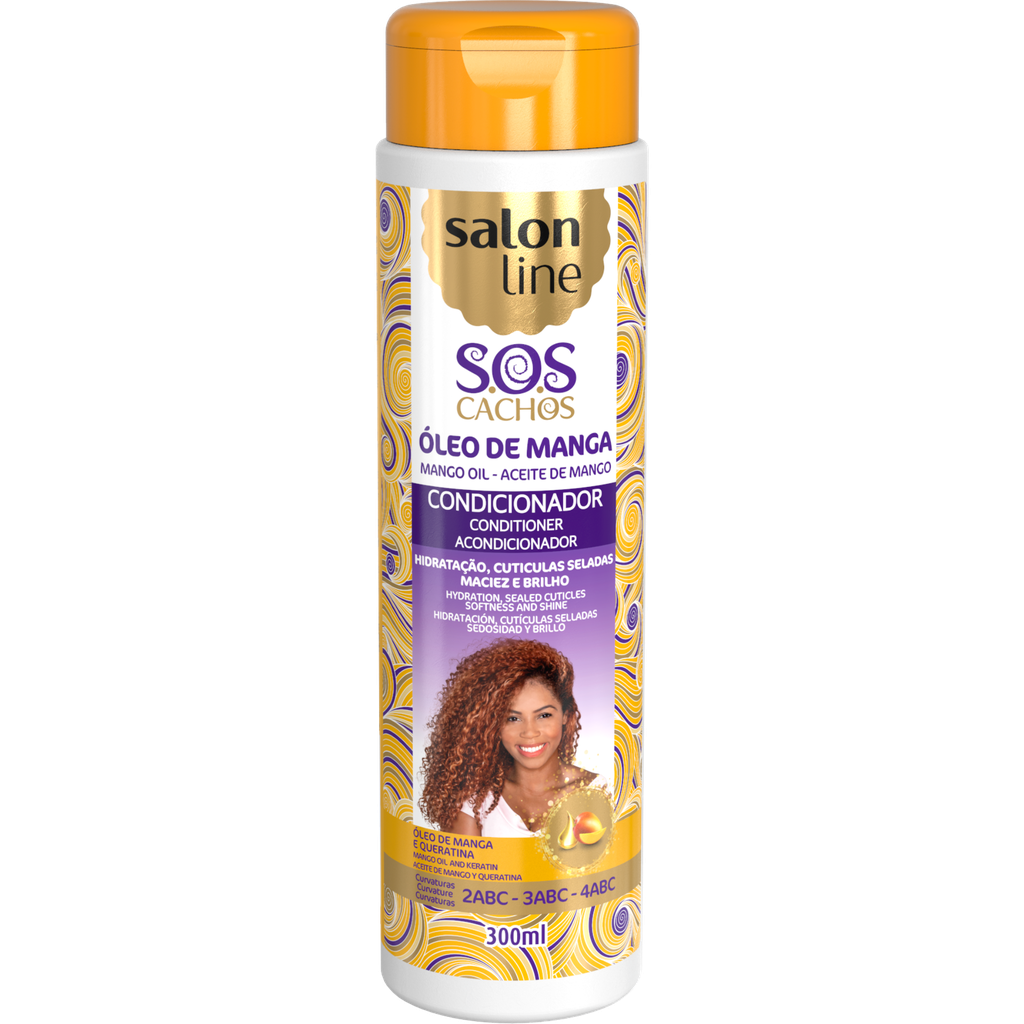 Condicionador Hidratante - SOS Cachos Óleo de Manga - Hidrata e Nutre os Cachos - Salon Line 300ml