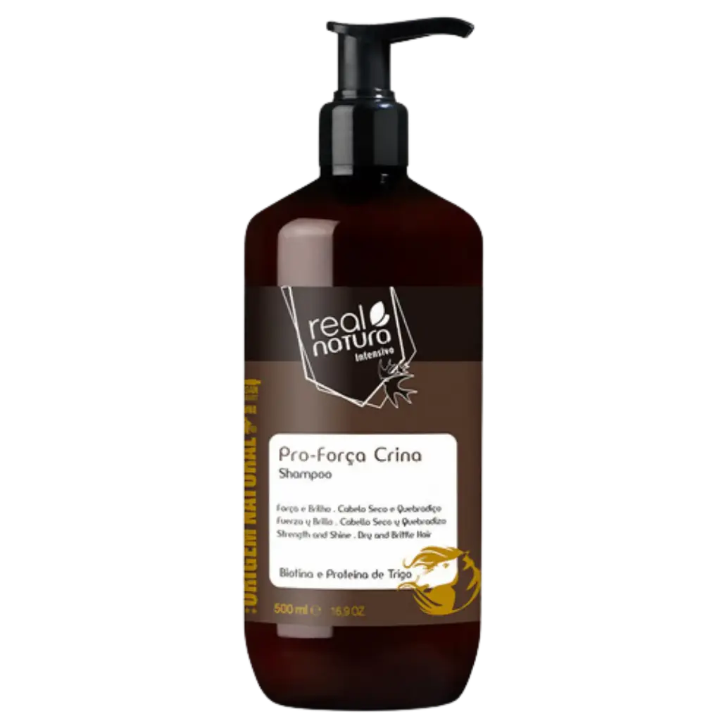 Salt-Free Shampoo - Pro-Força Crina - Biotin and Wheat Protein - Real Natura 500ml