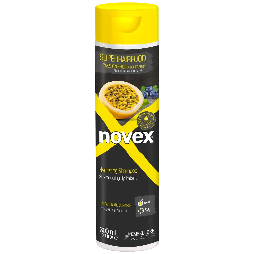 Moisturizing Shampoo - SuperHairFood - Passion Fruit and blueberry - Novex 300ml