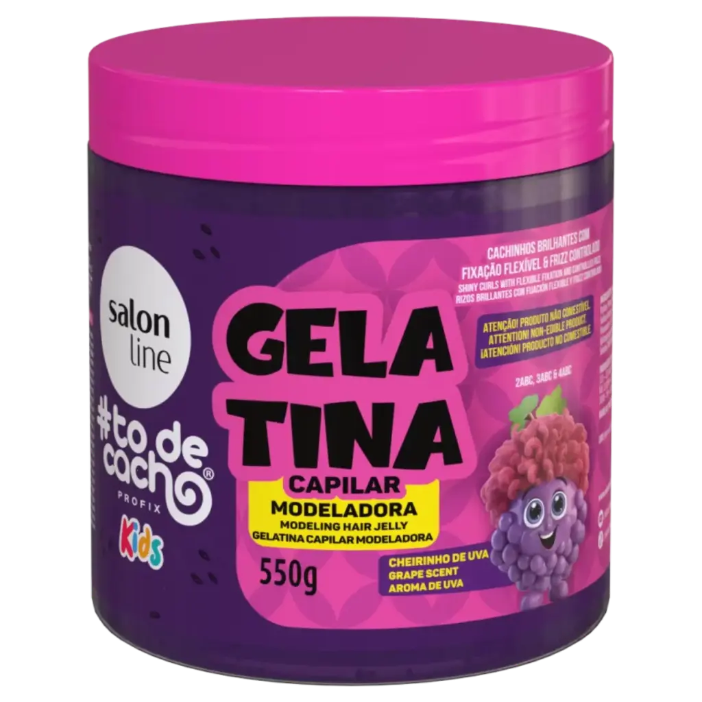 Styling Hair Gelatin for Kids - SOS Cachos Kids Grape - Salon Line 550g