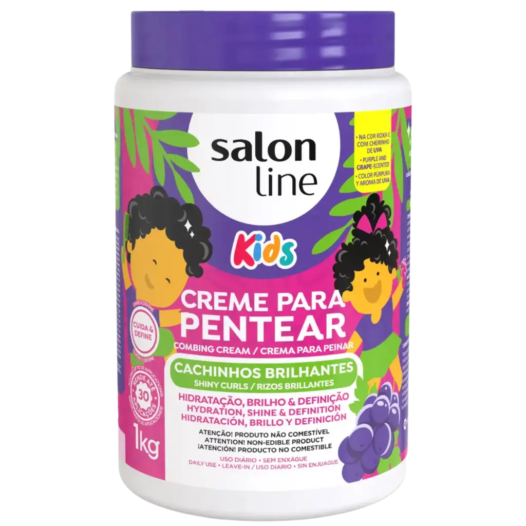 Leave-In Cream Kids - Grape - Cachinhos Brilhantes - Salon Line 1kg