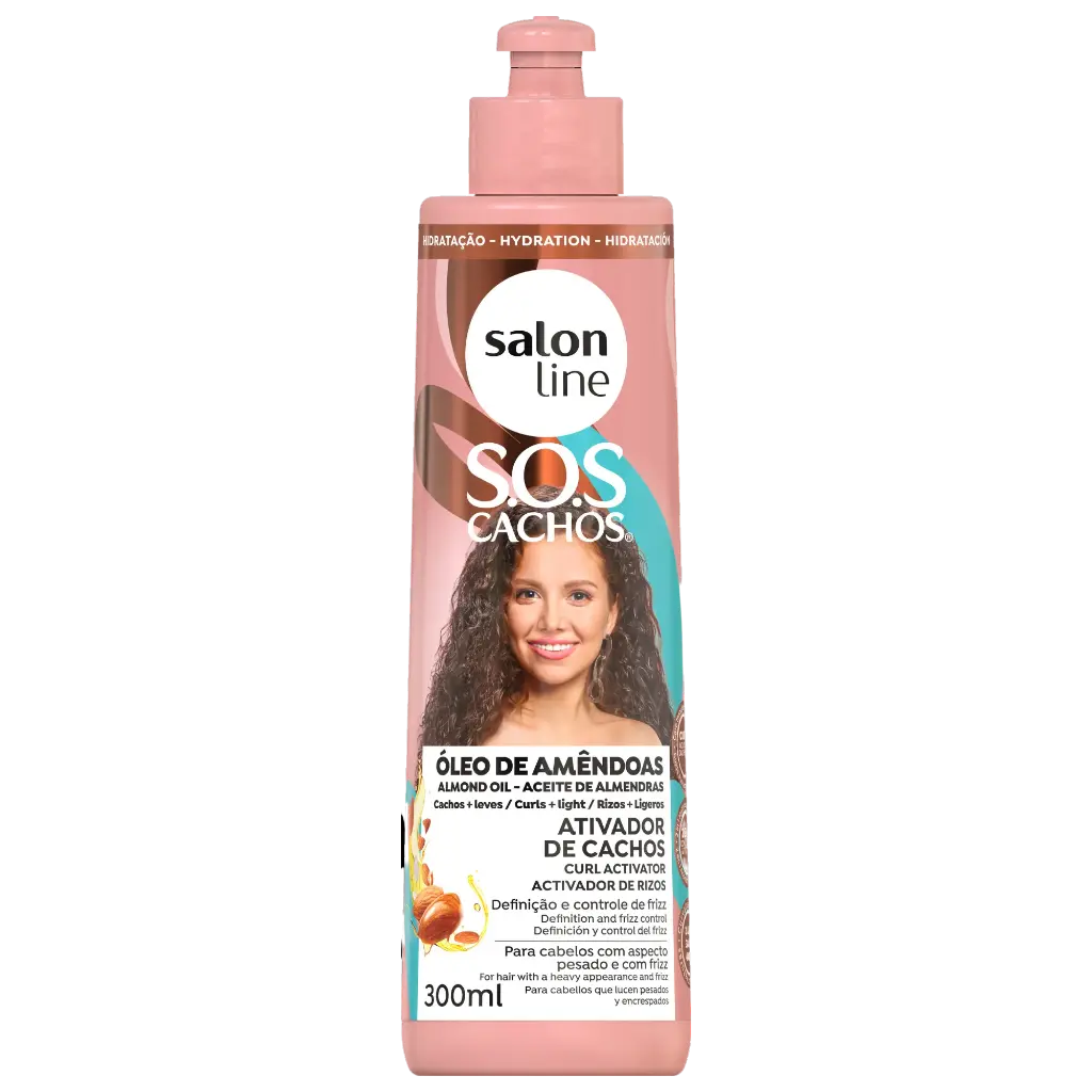 Leave-In Cream with Activator  - SOS Cachos - Óleo de Amêndoas - Salon Line 300ml