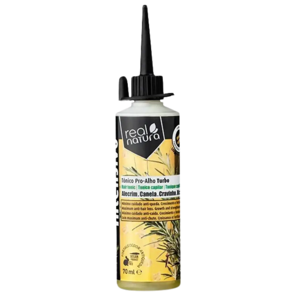Anti-Hair Loss and Growth Tonic - Pro-Alho Turbo - Garlic, Rosemary, Cinnamon, Clove - Real Natura 70ml