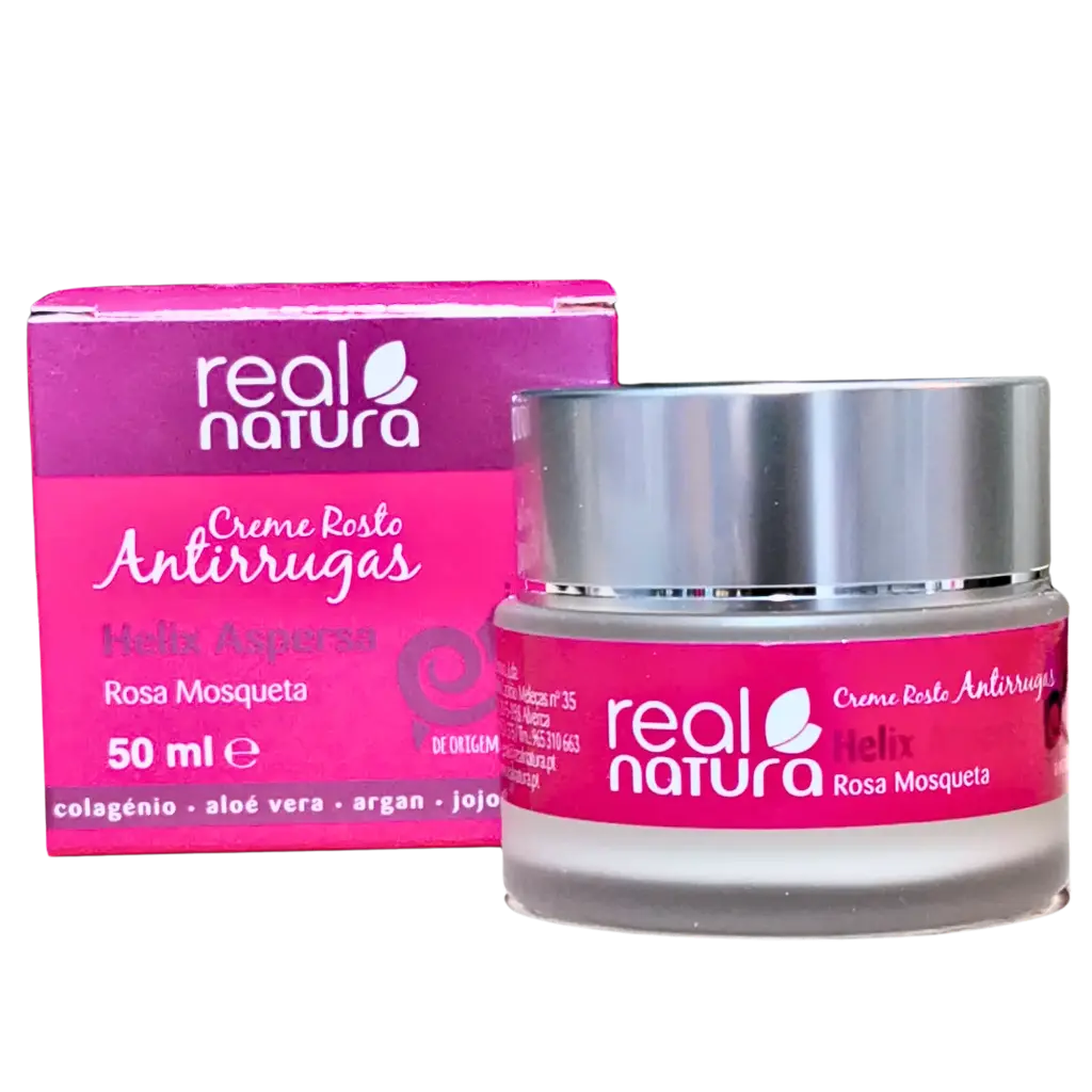 Day Facial Cream - Anti-Wrinkle - with Sun Protection - Helix Aspersa Rose Hip - Real Natura 50ml