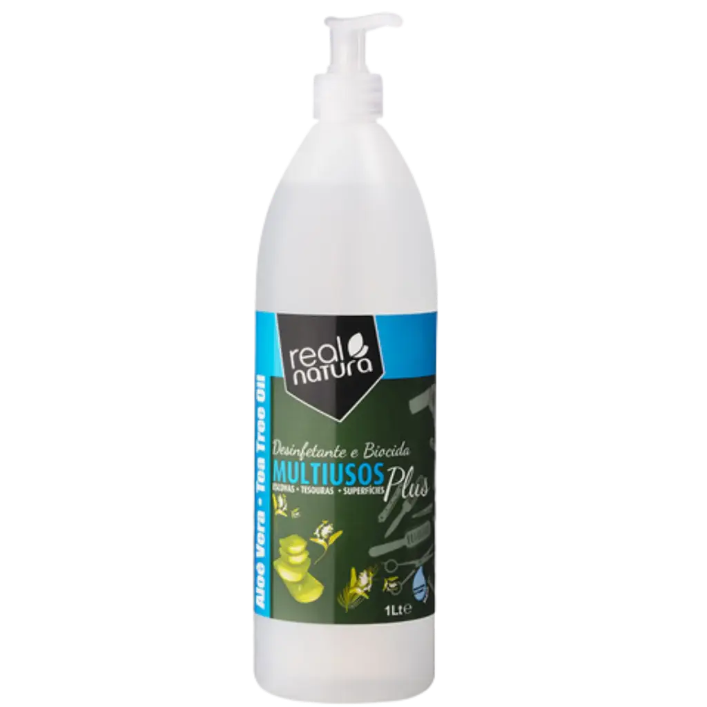 Desinfetante e biocida multiusos - escovas, tesouras, superfícies - com aloé vera e óleo de melaleuca - Real Natura 1l