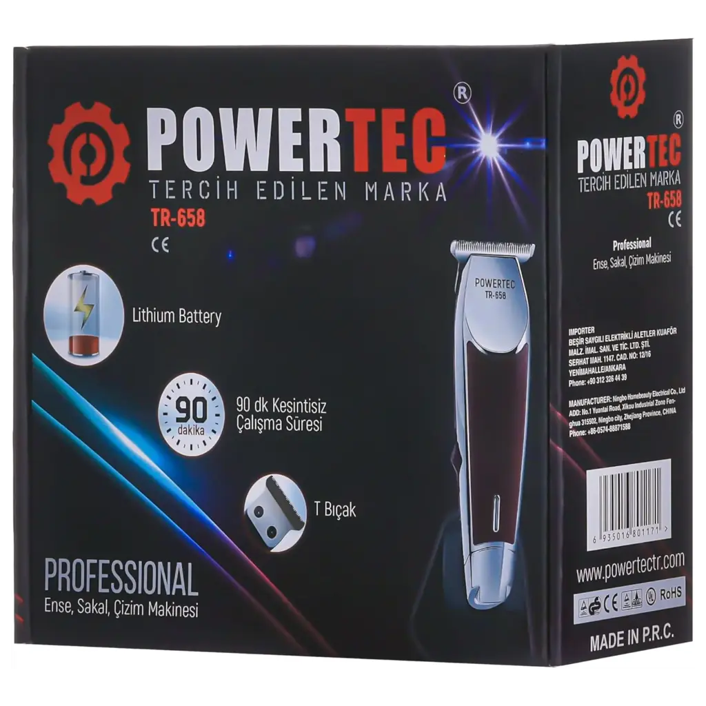Professional Trimmer machine - beard and finishing - TR-658 - PowerTEC