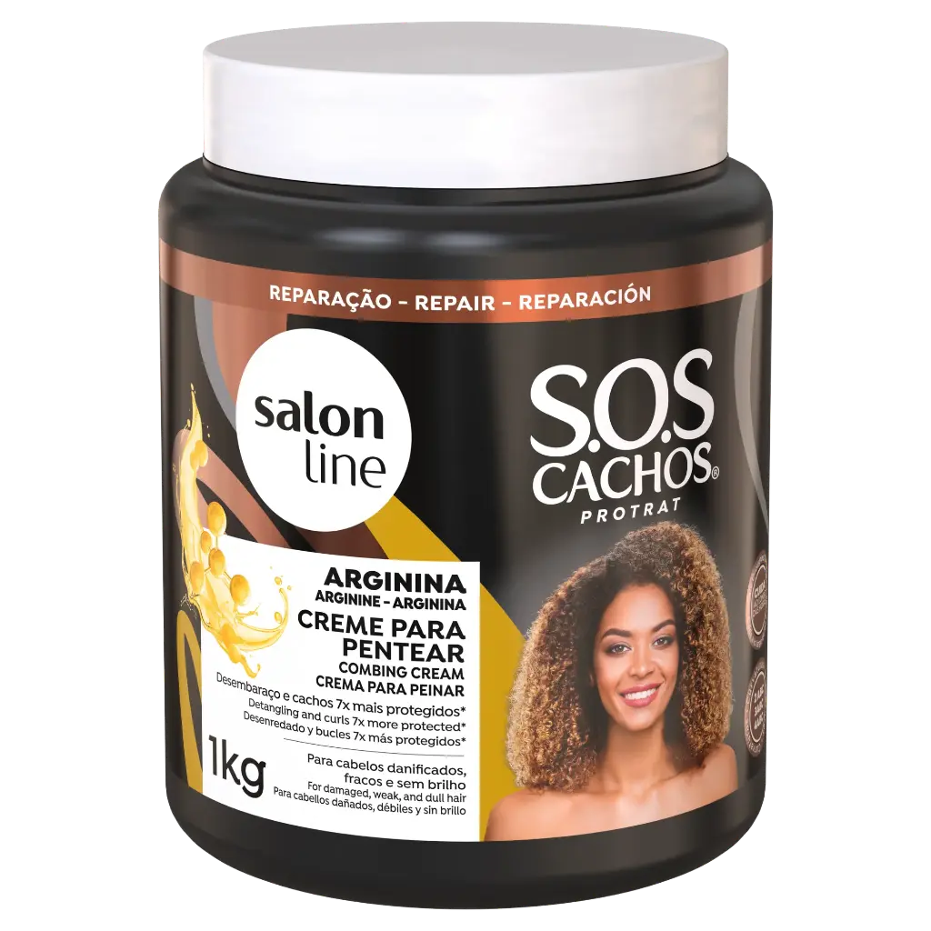 Combing Cream with Repairing Action - SOS Curls Arginine - Salon Line - 1kg