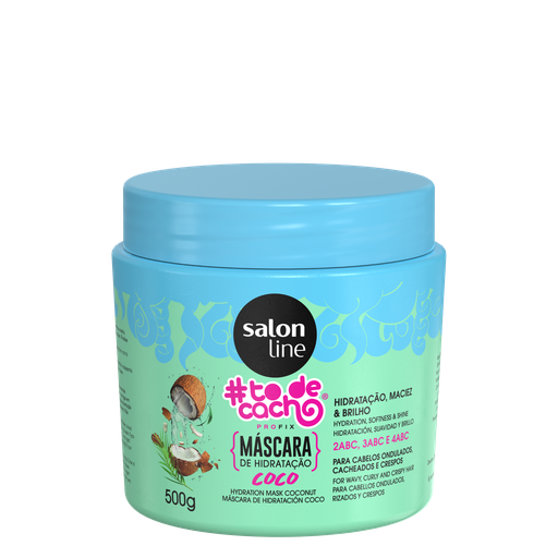 [7908458310524] Máscara Capilar - #TodeCacho - Coco - Nutre e Hidrata Profundamente os Cachos - Salon Line 500g