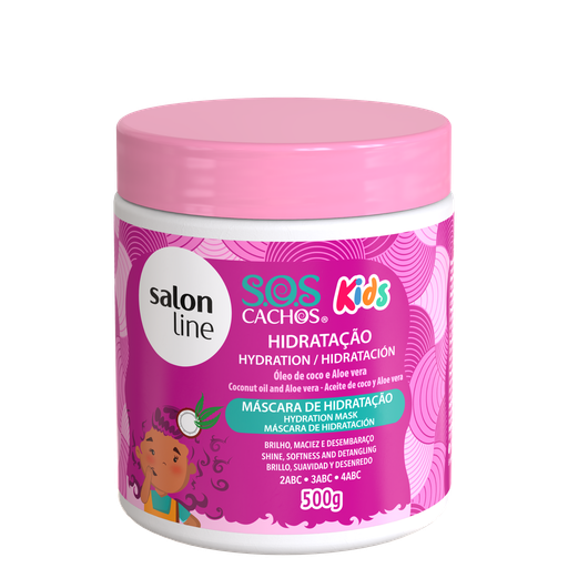 [7908458317820] Máscara Capilar para Crianças - SOS Cachos Kids - Hidrata Intensamente e Define os Cachos - Salon Line 500g