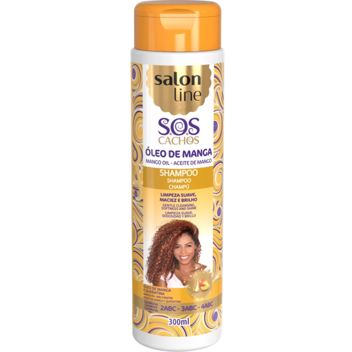 [7898623959880] Shampoo - SOS Curls - Mango Oil - Gently Cleanses and Hydrates Curls - Salon Line 300ml
