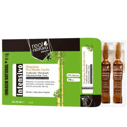 [5600493400513] Fortifying Ampoules "Pro-Keda Forte - Bambu e Queratina Vegetal - Antiqueda e Crescimento. Cabelos Finos" Real Natura 6x15ml