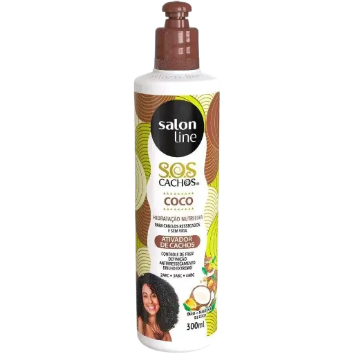 [7898009430064] Leave-In Cream with Curl Activator - SOS Cachos Cocot - Salon Line - 300ml