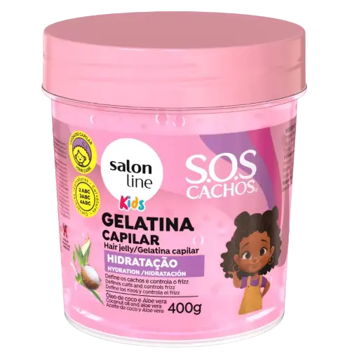 [7908458325498] Moisturizing Hair Gelatin for Kids - SOS Cachos Kids - Salon Line 400g