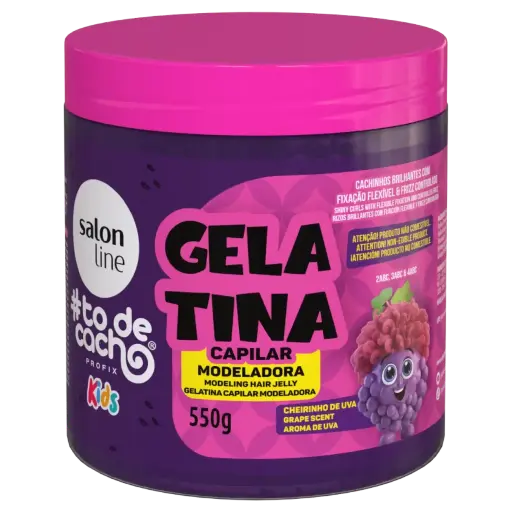 [7908458325535] Styling Hair Gelatin for Kids - SOS Cachos Kids Grape - Salon Line 550g