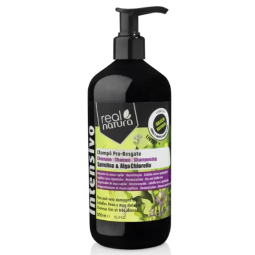 [5600493409196] Reconstructive Shampoo - Spirulina and Chlorella Algae - Pro-Resgate - Real Natura 500ml