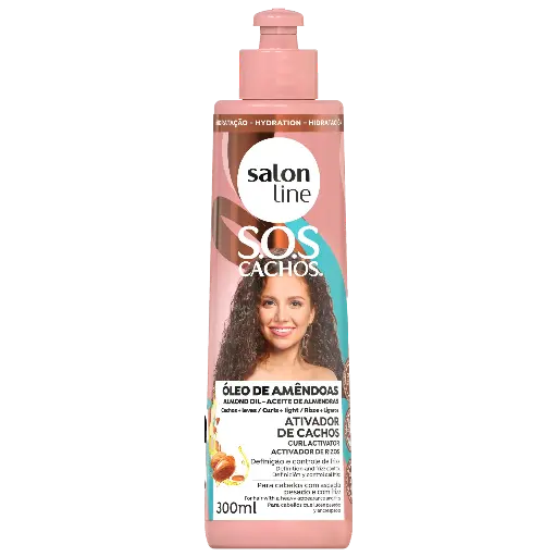 [7908458323630] Leave-In Cream with Activator  - SOS Cachos - Óleo de Amêndoas - Salon Line 300ml