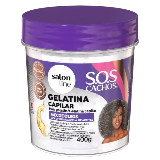 [7908458325436] Hydrating Hair Gelatin - Mix Oils SOS Curls - Salon Line 400g