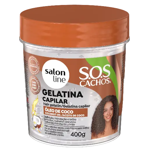 [7908458325412] Moisturizing Gelatin - SOS Cachos Cocot - Salon Line - 400g