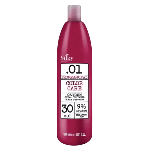 [8025337114116] Crème Oxydante - Soin Couleur Professionnel - 30 Vol 9% - Silky TechnoBasic .01 - 1000ml