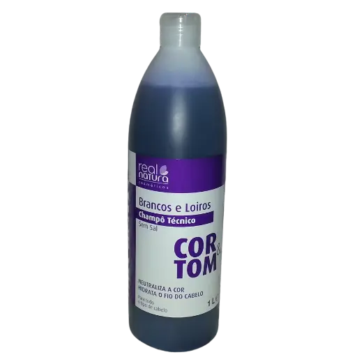[5600493404382] Champô - Linha Pro-Cor & Tom - Neutraliza Tons Amarelados - Real Natura - 1000ml​