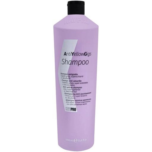 [8028483241224] Shampooing Professionnel - No Yellow Gigs - Neutralise les Tons Jaunâtres Indésirables - KayPro 1L