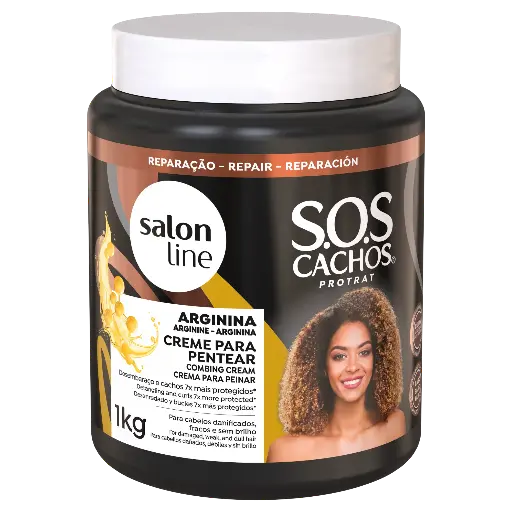 [7908458325481] Combing Cream with Repairing Action - SOS Curls Arginine - Salon Line - 1kg